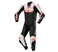 Alpinestars Missile V2 Ward perforated One Piece Motorcycle Leather Suit, black-white-red, size 52 for Men