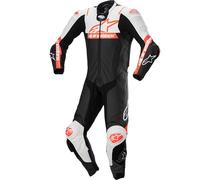 Alpinestars Missile V2 Ward One Piece Leather Suit - Black / White / Red Fluo