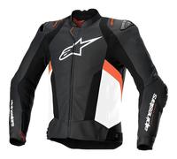 Alpinestars Missile V3 Airflow perforated Motorcycle Leather Jacket, black-white-red, size 60 for Men