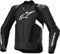 Alpinestars Missile V3 Airflow perforated Motorcycle Leather Jacket, black-white, size 58 for Men
