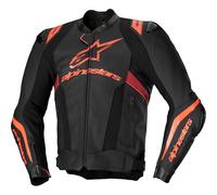 Alpinestars Missile Ignition V3 perforated Motorcycle Leather Jacket, black-red, size 58 for Men