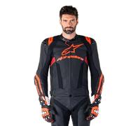 Alpinestars Missile Ignition V3 perforated Motorcycle Leather Jacket, black-red, size 58 for Men