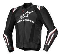 Alpinestars Missile Ignition V3 perforated Motorcycle Leather Jacket, black-white, size 58 for Men