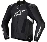 Alpinestars Missile V3 Motorcycle Leather Jacket, black/white, size 50