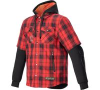 Alpinestars MO.ST.EQ Tartan Motorcycle Shirt, black-red, size M for Men