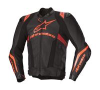 Alpinestars Motocycle Motorbike Missile V3 Ignition Leather Jacket Black Red Flu