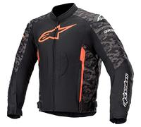 Alpinestars Motorcycle Jacket with Protectors Motorcycle Jacket T-GP Plus R V3 Textile Jacket Black/Camo / Neon Red XL Men Athletes All Year Round