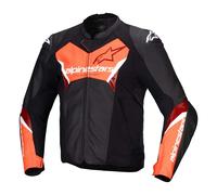 Alpinestars Faster V3 Motorcycle Leather Jacket, black-red, size 60 for Men