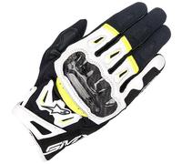 Alpinestars SMX-2 Air Carbon V2 Motorcycle Gloves, black-white-yellow, size XL for Men