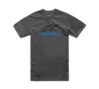 Alpinestars Original Logo Tee Men's Short-Sleeved Crew Neck T-Shirt, Charcoal/Black/Blue, XXL