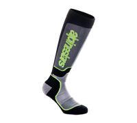 Alpinestars Plus Motocross Socks, black-grey-yellow, size M for Men