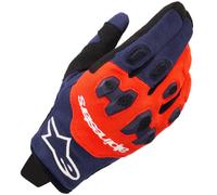 Alpinestars Pro-Dura Motorcycle Textile Gloves - Navy / Hot Orange / White