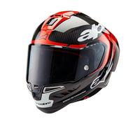 Alpinestars Race Helmet Supertech R10 Element Motorcycle Helmet Full Face Helmet Carbon Helmet Black Carbon Bright Red White L