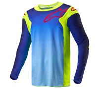 Alpinestars Racer Hoen Motocross Jersey - Yellow Flo/Blue/Night Navy