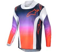 Alpinestars Racer Hoen Youth Motocross Jersey, white-red-blue, size XL
