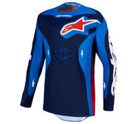 Alpinestars Racer HUNT MX Jersey (Strong Blue/Deep Blue/Fire Red)