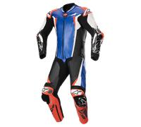 Alpinestars Racing Absolute V2 1 PC Leather MC Leather Suit Metallic Blue/Black/White/Rdfl58 Metallic Blue,Black,White,Rdfl