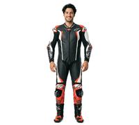 Alpinestars Absolute V2 One Piece Motorcycle Leather Suit, black/white/red, size 52