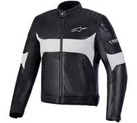 Alpinestars Revern Leather Motorcycle Motorbike Jacket - Black / Metal Grey