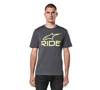 Alpinestars Ride Men's T-Shirt, Charcoal/Lime/Black, L