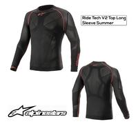 Alpinestars Ride Tech V2 Longsleeve Functional Shirt, black-red, size XS S