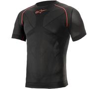 Alpinestars Ride Tech V2 Summer Short Sleeve Motorbike Base Layer Top Black Red
