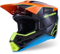 Alpinestars S-M3 Fray Motocross Helmet, black-blue-orange, size XL for Men