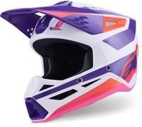 Alpinestars S-M3 Heat Motocross Helmet, white-purple, size M for Men