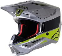 Alpinestars S-m5 Bond Ece Mens MX Helmet - Silver Yel Fl Mil Green Glossy X Large