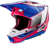 Alpinestars S-M5 Sail 2024 Motocross Helmet, white-pink-blue, size XS