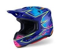 Alpinestars Motocross Helmet S-M7 Cast Blue/Pink/Yellow Fluo Men's 2XL