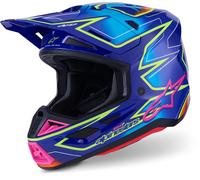Alpinestars Motocross Helmet SM7 Cast, ECE22.06, Blue/Pink/Yellow, Men's L