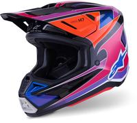 Alpinestars S-M7 Fuse Motocross Helmet, blue-purple, size XL for Men
