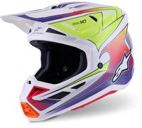Alpinestars S-M7 Fuse Motocross Helmet, white-multicolored, size M for Men