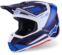 Alpinestars S-M7 Rise Motocross Helmet, white-turquoise-blue, size S for Men