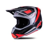 Alpinestars S-M7 Rise Motocross Helmet, black-red-silver, size S for Men
