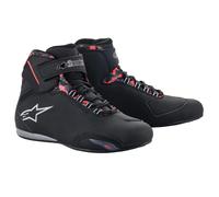Alpinestars Sektor Waterproof Motorcycle Shoes - Black/Dark Grey/Red Flo