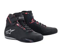 Alpinestars Sektor Waterproof Shoes - Black/Dark Grey/Red Flo