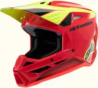 Alpinestars SM3 Fray Youth Motocross Helmet, red/yellow, size Y/L (52/53)