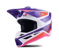 Alpinestars S-M3 Heat Motocross Helmet, white-purple, size S for Men