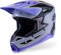 Alpinestars SM3 Jettson Youth MX Helmet Grey/Purple/BlackM Grey,Purple,Black