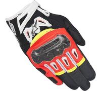 Alpinestars SMX-2 Air Carbon V2 Motorcycle Gloves, black-red-yellow, size S for Men