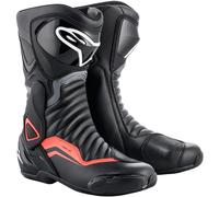 Alpinestars SMX-6 V2 Motorcycle Motorbike Boots Black Grey Flo Red