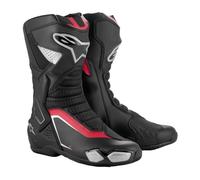 Alpinestars SMX-6 V3 Black Silver Red Motorcycle Motorbike Track Street Boots