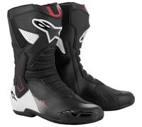 Alpinestars SMX-6 V3 Black White Red Graphic Motorcycle Boots Racing Footwear
