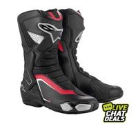 Alpinestars SMX-6 V3 Motorcycle Motorbike Boots Black Silver Red