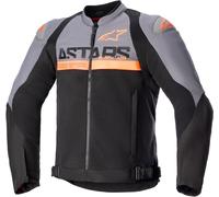 Alpinestars SMX Air Perforated Motorcycle Textile Jacket, black-grey-orange, size S