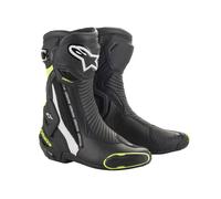 Alpinestars SMX Plus v2 Motorcycle Boots, black-white-yellow, size 40 for Men