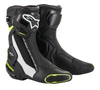 Alpinestars SMX Plus V2 Mens Motorbike Boots - Black White Yellow Fluo UK 8
