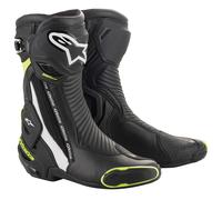 Alpinestars SMX Plus v2 Motorcycle Boots, black-white-yellow, size 45 for Men